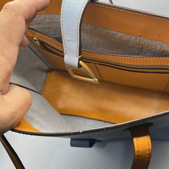 Dooney & Bourke Patent Leather Shoulder Bag Light Blue As Is See Pictures - Picture 6 of 7